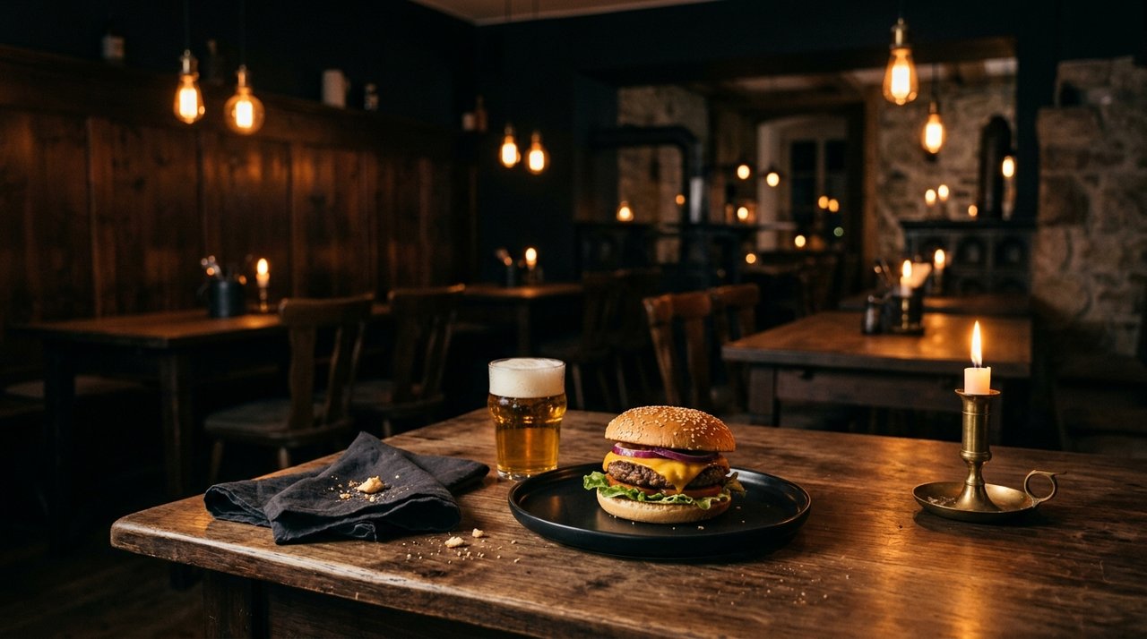 Gedeckter Tisch im Ofnstube